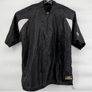 Louisville Slugger Mens XL Black Quarter Zip Short Sleeve Baseball Windshirt